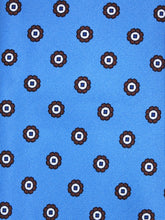 VANNY light blue 3 fold printed silk tie